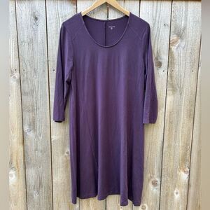 Garnet Hill Purple Knit Trapeze Dress